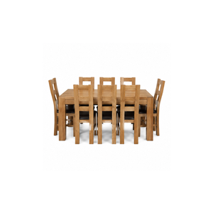 Ensemble de salle à manger ARTERRA en teck artisanal de luxe, table rectangulaire moderne, chaises à dossier haut pour villa, maison, appartement - Product Image 2