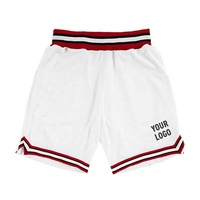 Shorts de basketball unisexes antibactériens grande taille, séchage rapide, respirants, 100 % polyester, couleur unie, décontractés, avec cordon de serrage, tricotés, tendance