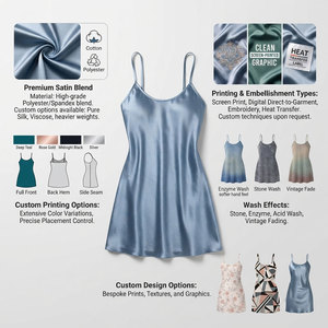 <b>Sexy</b> Women Satin Sleeveless Knee-Length <b>Dress</b> Solid Color Loose Fit <b>Plus</b> <b>Size</b> Embroidered Thermal Loungewear Spring Style Adult - Product Image 5