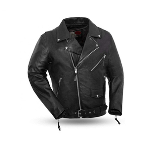 Blouson de moto en cuir imperméable grande taille pour homme, style sportswear personnalisé, dernière collection pour la course moto - Product Image 4