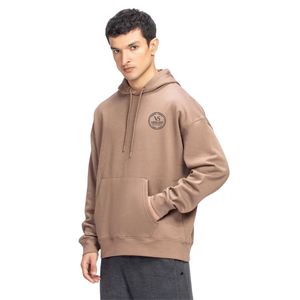Sweat à capuche décontracté pour homme en molleton marron avec impression avant et arrière, style streetwear confortable, OEM ODM - Product Image 3