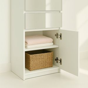 Sistema Armadio Modulare in Legno Elise con Specchio Bianco, Design Moderno Organizzativo - Product Image 3