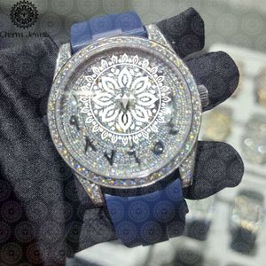 Reloj de Cristal para Mujer Charm Jewells, Analógico de Cuarzo, Esfera Redonda de 40 mm, Caja de Acero Inoxidable, Correa de Silicona Roja, Estilo de Moda de Lujo - Product Image 3