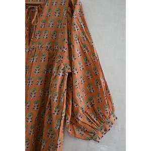 Vestido Maxi Bohemio de Algodón con Estampado a Mano para Mujer, Cintura Natural, Transpirable, Ecológico, Ropa de Verano, Estilo Casual Bohemio - Product Image 2