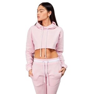 High Quality Blank Customized Logo Long Sleeve Crop <b>Top</b> Hoodie Women Cotton Casual Hoodies for Women - Product Image 1
