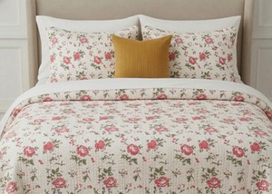 Traditional Cotton Indian Kantha Quilt Set Hand Printed and Stitched White Bedcover for Winter Seasonal Comfort - Product Image 3