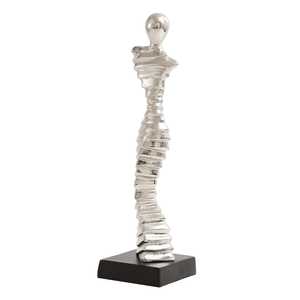 Sculpture d'art moderne abstraite en métal Jaffs Exports L 15.2 X B 15.2 X H 43.2 cm, pièce d'art figurative faite à la main, écologique, décoration de table - Product Image 4