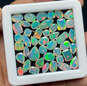 Opale Welo d'Éthiopie naturelle à facettes, pierres précieuses en vrac, qualité AAA, multicolores, formes variées, vente en gros - Product Image 2