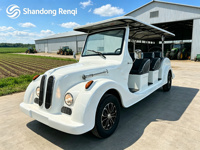 Nouvelle Voiture Électrique Vintage 2026 en Promotion, Bus Touristique Rétro 14 Places à Ciel Ouvert 7KW 72V pour Hôtels, Complexes et Parcs d'Attractions