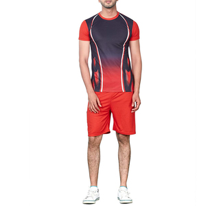 Ensemble T-shirt et short streetwear personnalisé en coton 100% à séchage rapide, respirant, avec épaules tombantes et impression en relief, vente en gros - Product Image 1