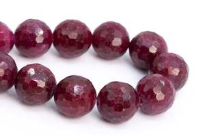 Cuentas de piedras preciosas de rubí, cuentas sueltas redondas microfacetadas rojas para hacer joyas, pulseras, collares, suministros para manualidades DIY - Product Image 4