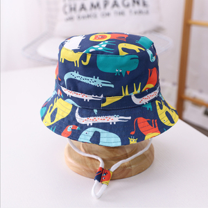 Sun Protection Hat for Kids Toddler Boys Girls Wide Brim Summer Play Hat Cotton Baby Bucket Hat With Chin Strap - Product Image 2