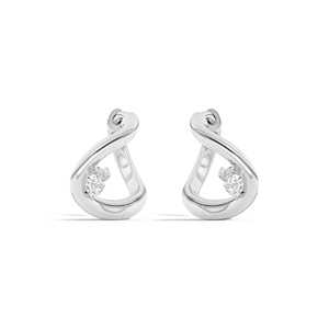 14K Gold Pear Cut Lab Grown Diamond Huggies <b>Hoop</b> <b>Earrings</b> Pave Set Curved Wave Twist 13mm Geometric <b>Hinged</b> Huggie Clasp 0.20ct - Product Image 6