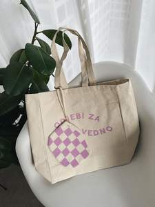 Sac fourre-tout en toile de coton réutilisable pour la vente en gros – Pochette d'épaule écologique, sac de courses, sac de voyage, sac de rangement scolaire - Product Image 4