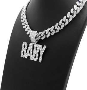 Custom Men's Name Pendant <b>Necklace</b> Tai Silver Moissanite Iced <b>Letter</b> Hip Hop Jewelry - Product Image 3