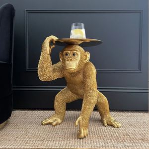 Figurine majestueuse en laiton doré d'alligator/crocodile avec plateau utilitaire créatif, ajoute de la valeur au design, disponible à prix de gros - Product Image 4