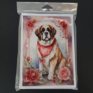 Saint Bernard Valentine Lunatique A7 Taille 5x7 Cartes à lettres vierges Pack de 8 enveloppes Roses Cartes de vœux vierges à personnaliser - Product Image 3