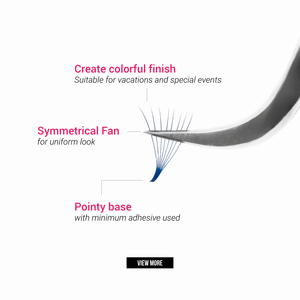 Charmlash Eyelash Extensions Wholesale <b>Premade</b> Volume <b>Lash</b> Fans Matte Black Russian Volume <b>Lashes</b> Time Saving Long STEM Colorful - Product Image 3