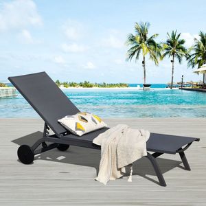 Adjustable 6-Position Outdoor Patio <b>Recliner</b> <b>Chair</b> <b>Fabric</b> for Comfortable Seating - Product Image 6