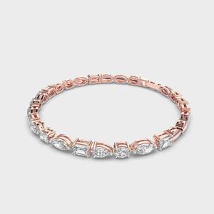 Lab Grown Diamond Tennis Bracelet with Mixed Shape Stones in 9K Yellow / White / <b>Rose</b> <b>Gold</b> - Product Image 4