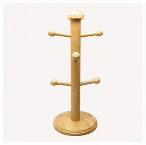 Premium Quality Solid Wood Mug Holder Tree With 6 <b>Hooks</b> Eco-Friendly Coffee Cup Organizer Stand For <b>Kitchen</b> Countertop Storage - Product Image 6