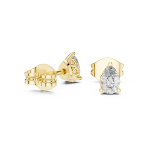 Pendientes de Diamantes Cultivados en Laboratorio con Corte Pera de 0.25CT, Engastados en Oro Amarillo de 18K, para Compromiso, Boda, San Valentín, Uso Diario - Product Image 4