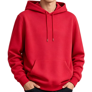 Sudadera con Capucha Roja para Hombre, Diseño 2026, Tejida, Color Sólido, Estilo Casual, Manga Larga - Product Image 1