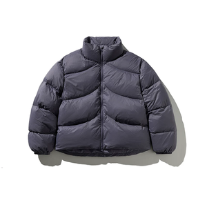 <b>Quilted</b> Puffer <b>Jacket</b> Full Sleeve Stand Collar Winter Warm Thick Polyester Wadding Zipper Closure Regular Length - Product Image 6