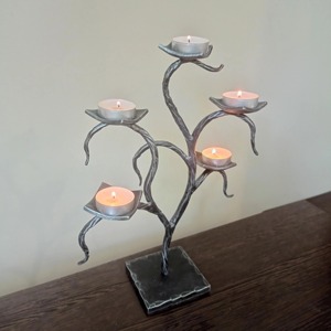 <b>Tree</b> Shape Silver Multi Candle Holder Elegant Metal Decorative <b>Stand</b> For Café And Lounge Table Styling For Premium Look - Product Image 4