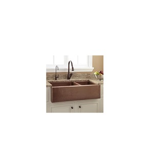 Évier de cuisine en cuivre poli, construction métallique de qualité supérieure, offre des performances durables et un style sophistiqué pour un usage quotidien - Product Image 3