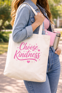 AMANI Premium Cotton <b>Canvas</b> <b>Tote</b> Bag 250GSM Eco Friendly Reusable Shopping Bag 12x16x3 Inches Choose Kindness Print Custom Logo - Product Image 2