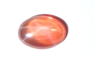 Zafiro Estrella Naranja Transparente Ovalado de 5x7 mm, 1 Quilate, Creado en Laboratorio, Cabujón Pulido con Efecto de Estrella de 6 Puntas para Joyería - Product Image 3