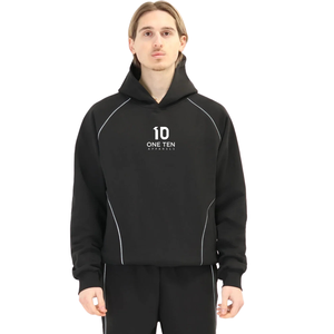 Men's Custom Pullover Hoodie Sweatshirt <b>Raglan</b> Sleeve Sportswear Reflective Piping Athletic Training Casual Streetwear <b>Top</b> - Product Image 1