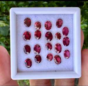 Pierres précieuses naturelles en grenat rouge, taille ovale, pierres en vrac pour la fabrication de bijoux, bagues, pendentifs, boucles d'oreilles, certifiées IGI, haute qualité - Product Image 1