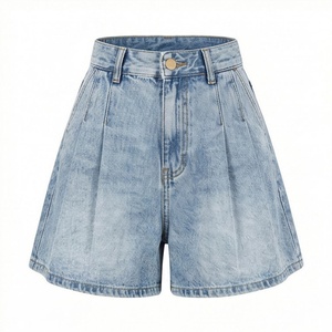 Plus Size Women <b>Denim</b> Shorts Button Lace <b>Stretch</b> High Waist Ripped Vintage Casual Summer Fashion Street Style Clothing - Product Image 1
