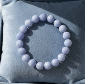 Handmade AAA Angelite Round Bead Bracelet – Polished Gemstone Stretch Bracelet for <b>Men</b> & Women - Product Image 1