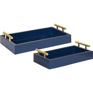 Best Quality White Wooden <b>Serving</b> <b>Tray</b> With <b>Gold</b> Metal Handles Rectangular Decorative <b>Tray</b> Modern Home Organizer <b>Tray</b> - Product Image 5