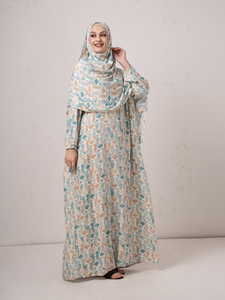 Vestido Hijab Personalizado de Fábrica, Estampado Floral, Alta Calidad, Abaya Islámica para Oración, Dubai, Eid, Musulmán, Árabe, Elegante para Mujer - Product Image 5