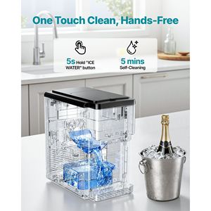 Dispenser d'Acqua da Tavolo 3-in-1 con Produzione Rapida di Ghiaccio, 12 Cubetti/7 Minuti, Capacità 4 LBS, Produzione 35 LBS/24H - Product Image 6