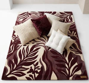 Tapis à feuilles tropicales colorées tufté à la main – Tapis à motifs floraux botaniques multicolores pour salon, chambre et décoration intérieure - Product Image 2