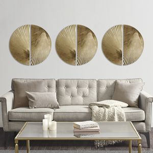 Set di 2 decorazioni murali a mezzaluna in metallo, pezzi d'arte decorativi unici - Product Image 2