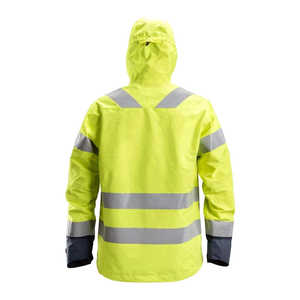 Chaqueta de trabajo de invierno de alta visibilidad, reflectante, de poliéster de alta calidad, con capucha oculta, acolchada e impermeable. - Product Image 4