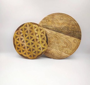 Assiette de service en bois au design unique, écologique, faite à la main, vaisselle de mariage, vaisselle de table, assiette de service pour aliments et desserts, cadeau de Noël - Product Image 2