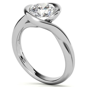 Anillo de Compromiso, Boda o Promesa de Lujo para Mujer, con Moissanita de Corte Redondo, Plata de Ley 925, Chapado en Oro de 18K - Product Image 4