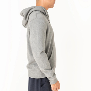 Sweat-shirt à capuche en molleton de coton gris pour homme, coupe classique, couleur unie, avec poches, vêtement d'hiver, service OEM, écologique - Product Image 6