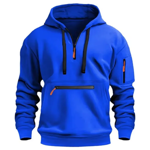 เสื้อฮู้ดฟลีซแบบซิป ¼ ตัว  หนา 500gsm  แบบสั่งทำพิเศษ  พร้อมโลโก้และป้าย  คุณภาพดีที่สุด  ทรงโอเวอร์ไซส์  สำหรับฤดูหนาว - Product Image 3