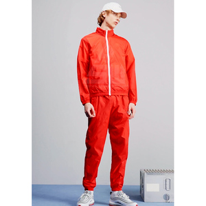 Ropa deportiva ecológica OEM para invierno, transpirable, a prueba de viento, de nailon, holgada, conjunto de chándal para correr, cortavientos, para hombre - Product Image 3