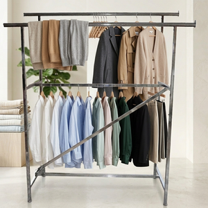 Bros Display Retail Clothing Rack Customized Removable Luxury Foldable Portable Garment Organizer Metal Vietnam Factory OEM - Product Image 3