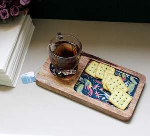 Bandeja de Madera de Mango con Diseño de Pájaros, Bandeja para Servir, Decoración para Té y Café, Plato Decorativo para Hoteles y Cafeterías - Product Image 4