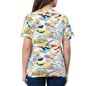 เสื้อยืดคอกลมแขนสั้นผู้หญิงแบบสั่งทำ OEM ทรงปกติ ระบายอากาศได้ดี ผลิตจากผ้าถักโพลีเอสเตอร์ 100% สไตล์ลำลองสำหรับฤดูใบไม้ผลิและฤดูร้อน - Product Image 4